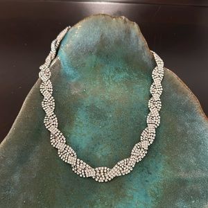 Silver-Tone Rhinestone Necklace